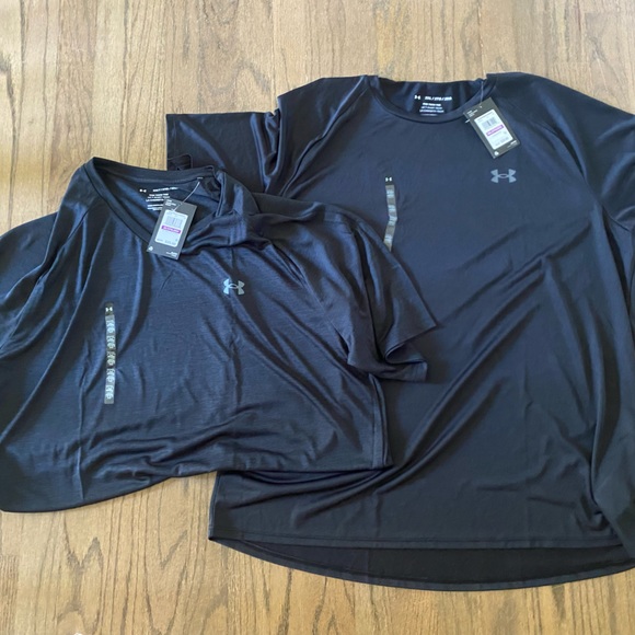 2 Men’s Under Armour tees. 1 v neck 2xl Tall, 1 crew neck 2xl regular. NWT - Picture 1 of 3